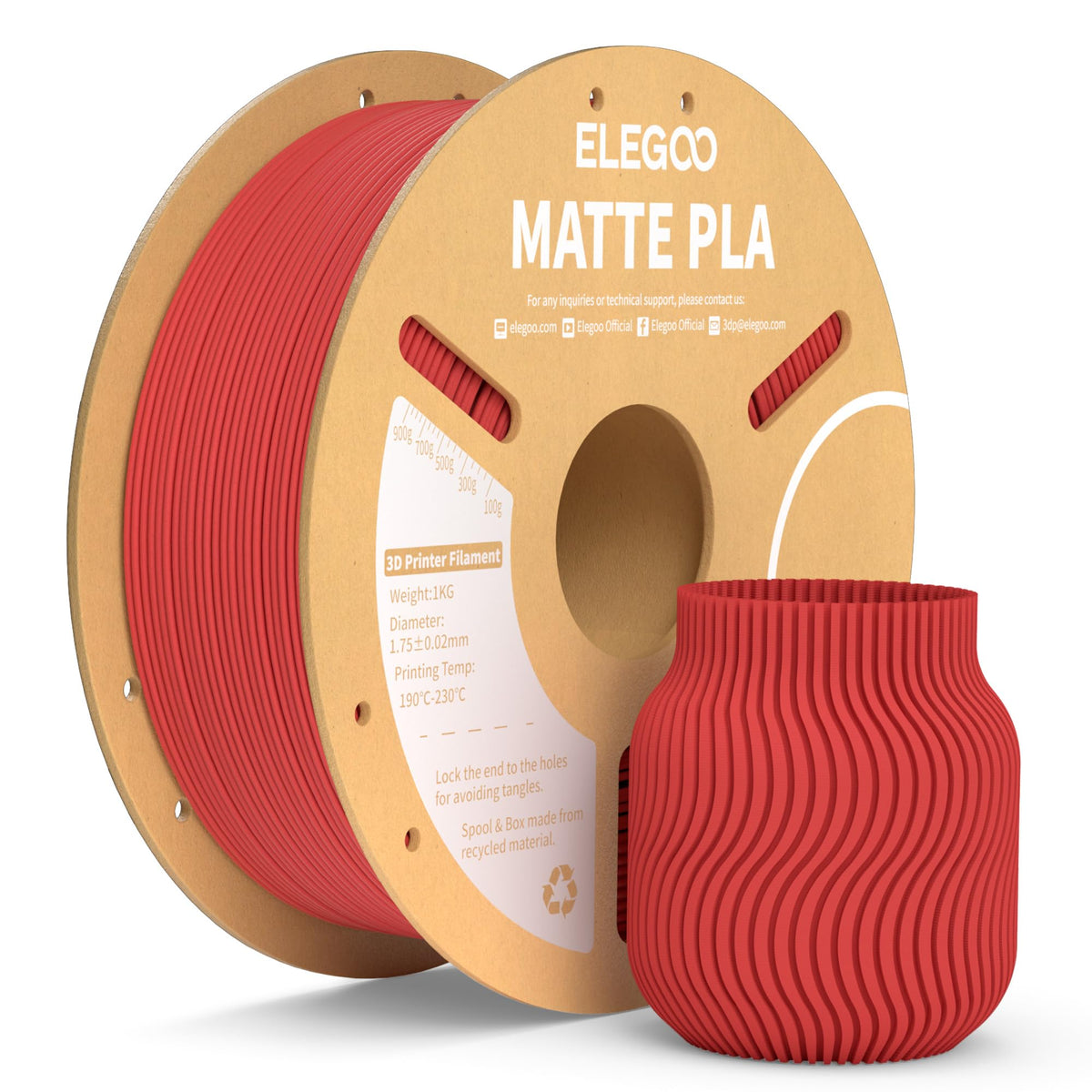 ELEGOO Matte PLA 3D Printer Filament Lavender Purple 1KG 1.75mm