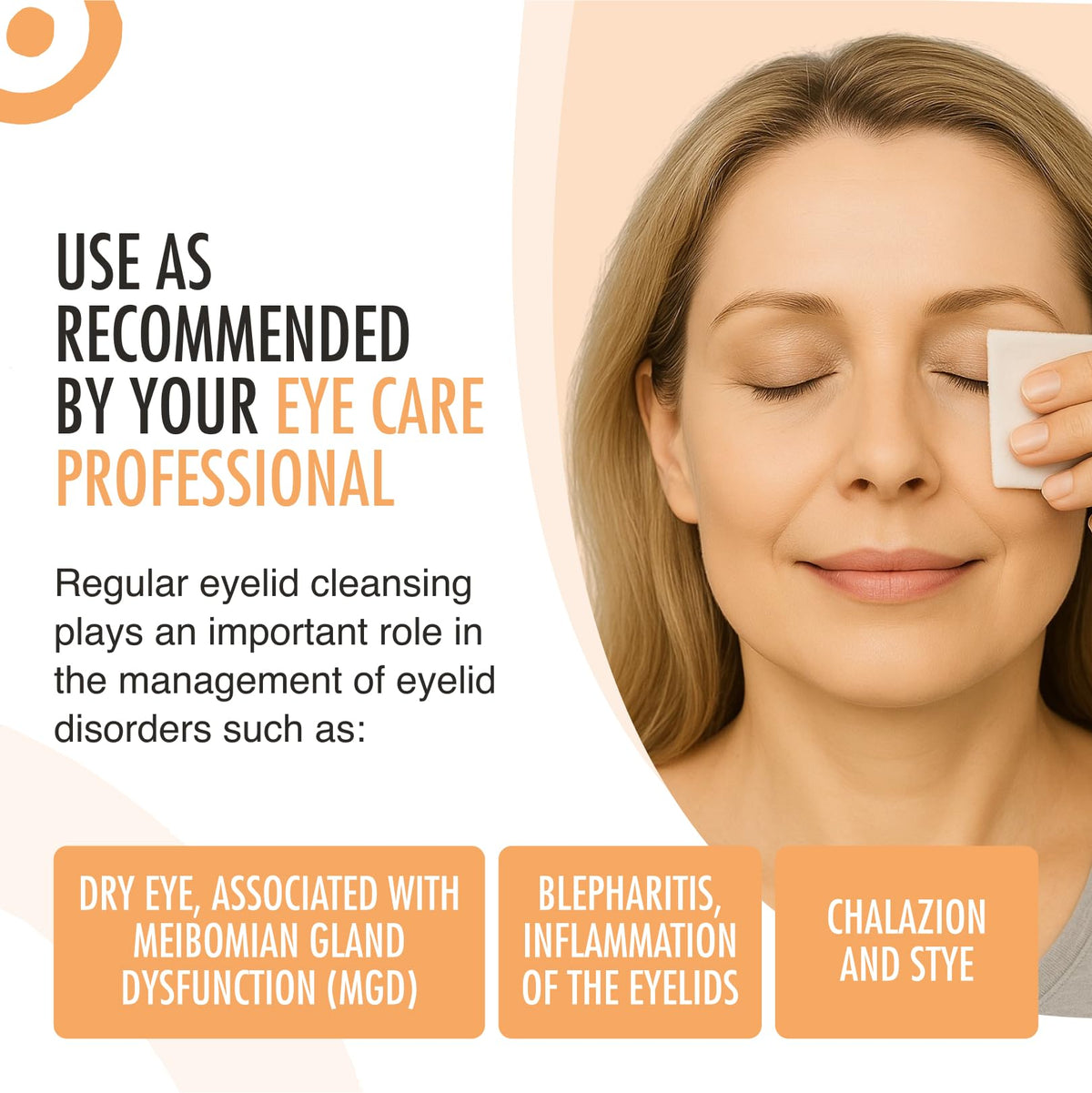 Blephaclean PF Cleansing Eyelid Wipes, for Sensitive Eyelids, 20 Wipes