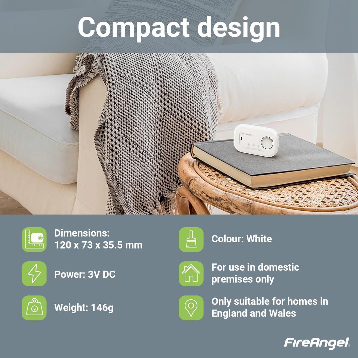 FireAngel SB1-R Smoke Alarm and FA6813 Carbon Monoxide Detector Set