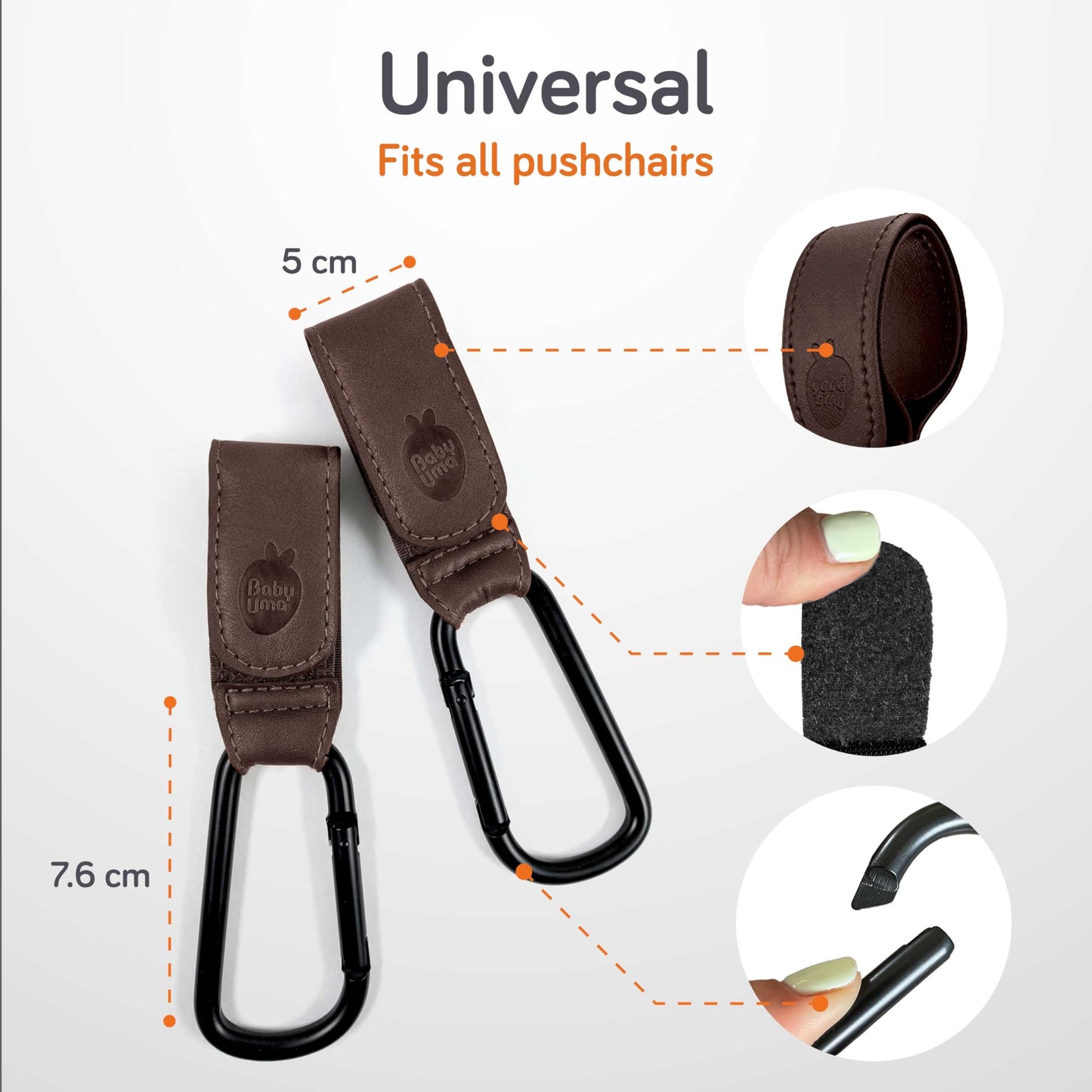 Baby Uma Buggy Clips - 2022 Double-Platinum Winning Pram Clips, Universal Pram Accessories, 5 kg Weight Capacity & Non-Slip, Baby Travel Essentials