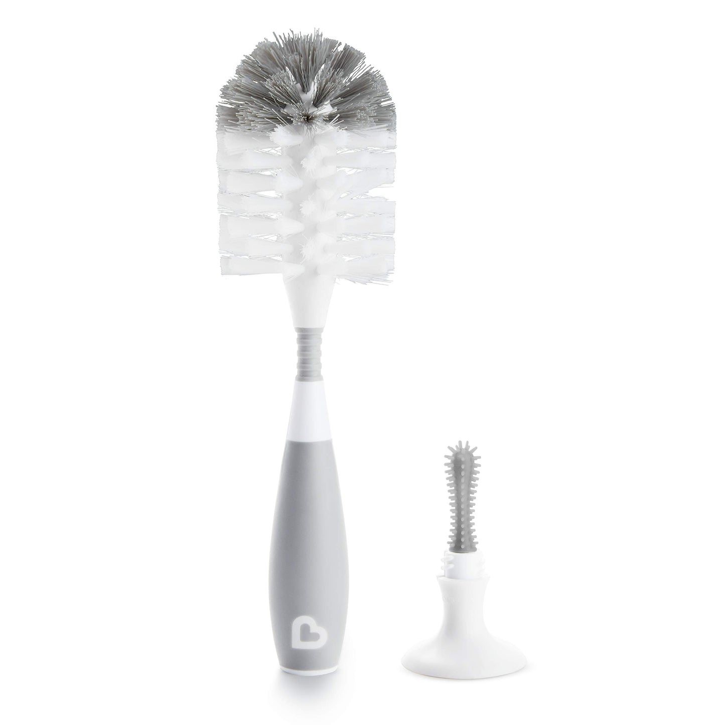 Munchkin Bottle Brush | For Cleaning Baby & Water Bottles with Built In Teat Brush | Freestanding | Dishwasher Safe | Bristle Brush | 1 Pack | Grey