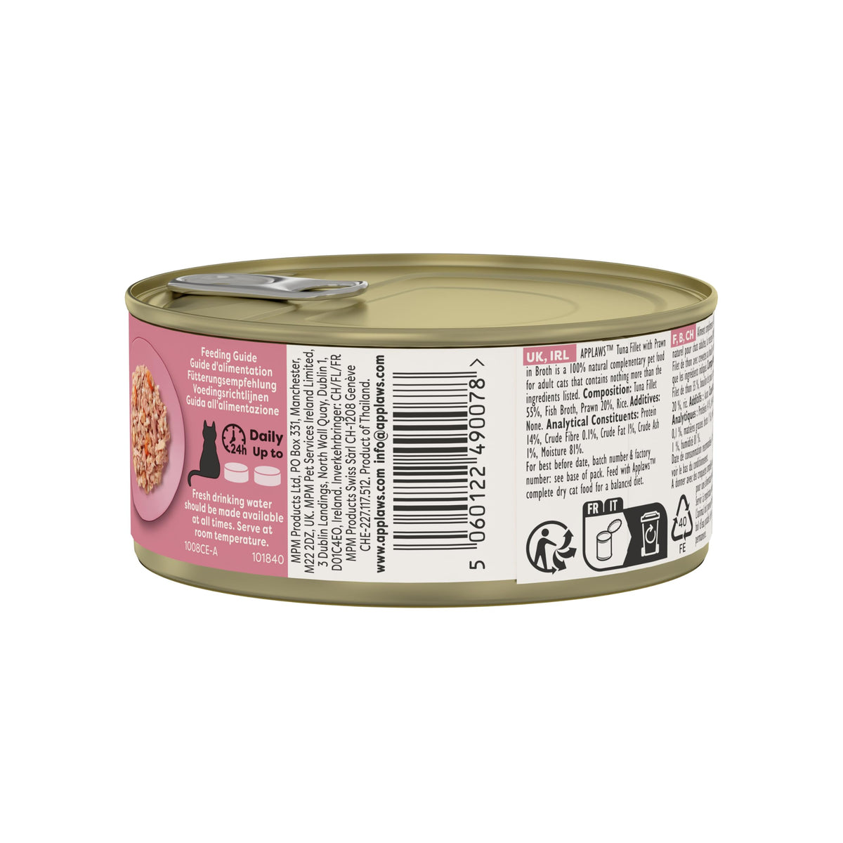 Applaws Natural Wet Cat Food, Multipack Fish Selection in Broth 70 g Tin (Pack of 12)