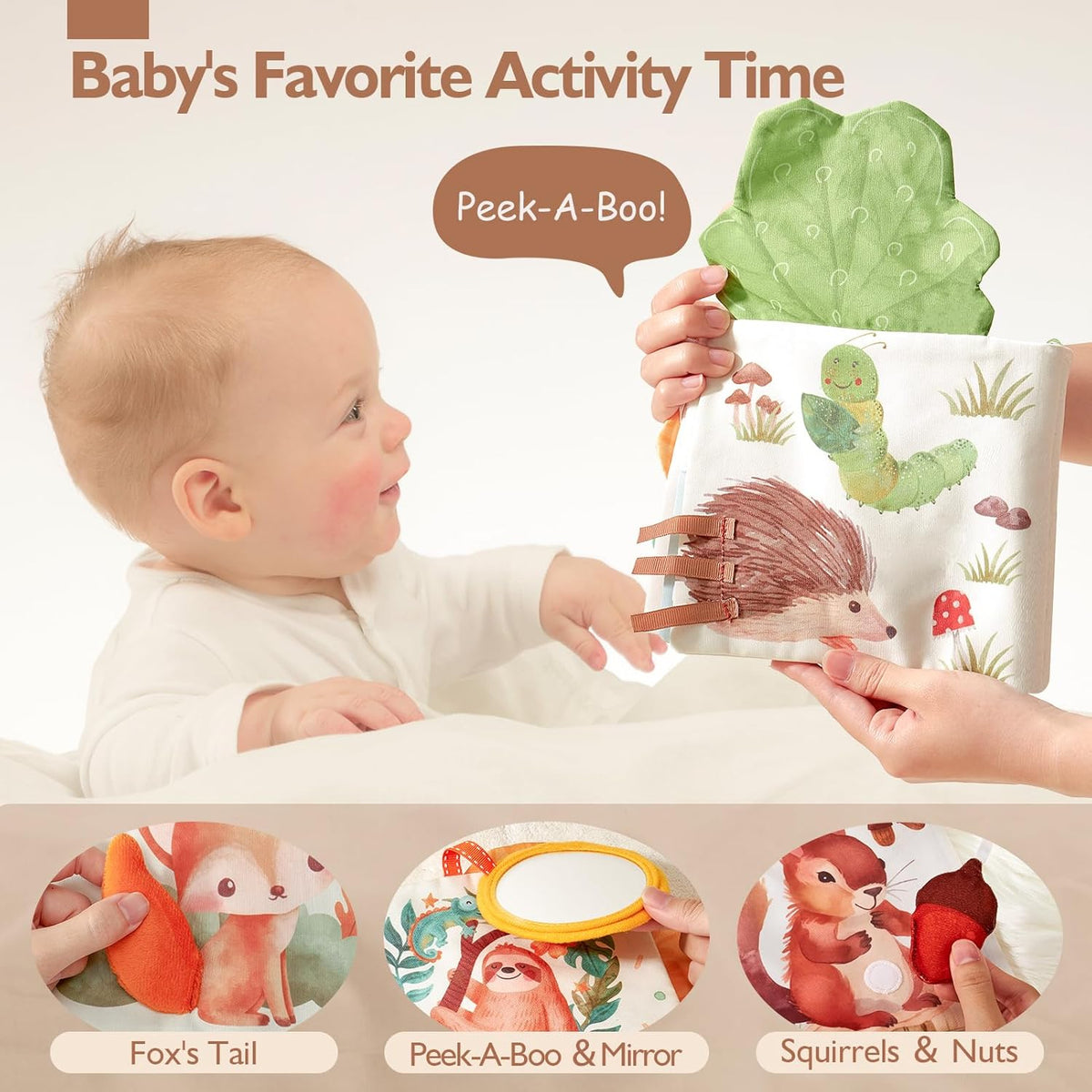 hahaland Baby Books 0-6 Months, Soft Cloth Newborn Books Toy for Babies