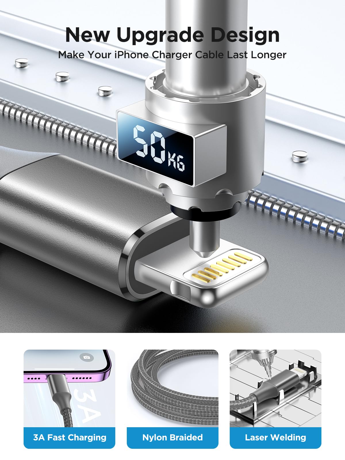 Aioneus iPhone Charger Cable 2M MFi Certified Lightning Cable Fast Charging