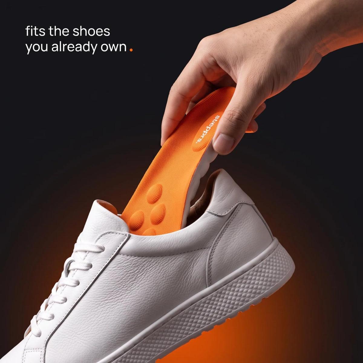 Original Stepprs Comfort Boosting Massage Insoles, 4D Memory Foam Thermal Insoles with Arch Support for Men and Women (Orange, EU 45-46)