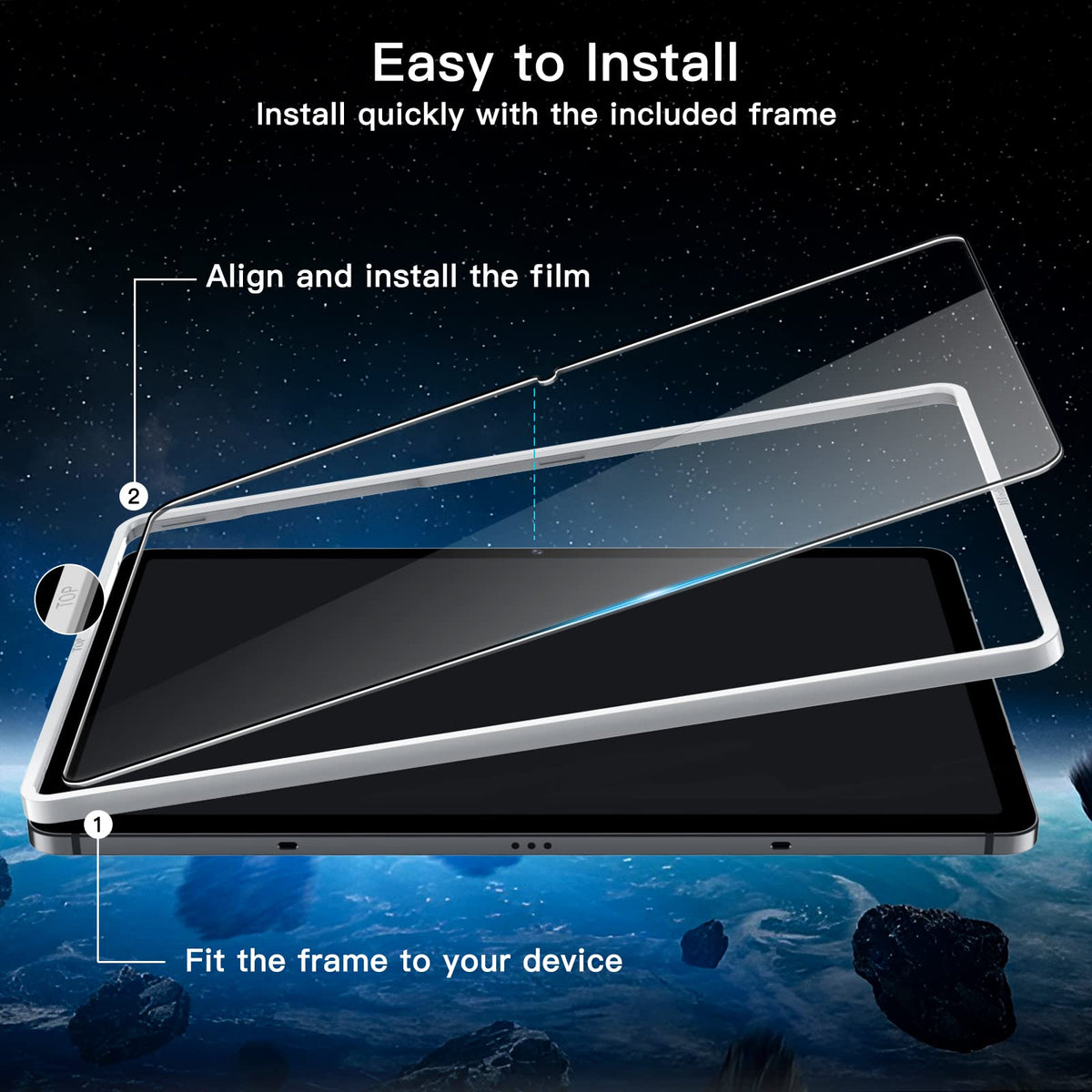 JETech Screen Protector for Galaxy Tab S10 Lite/S10 FE/S9 FE/S9, 2-Pack