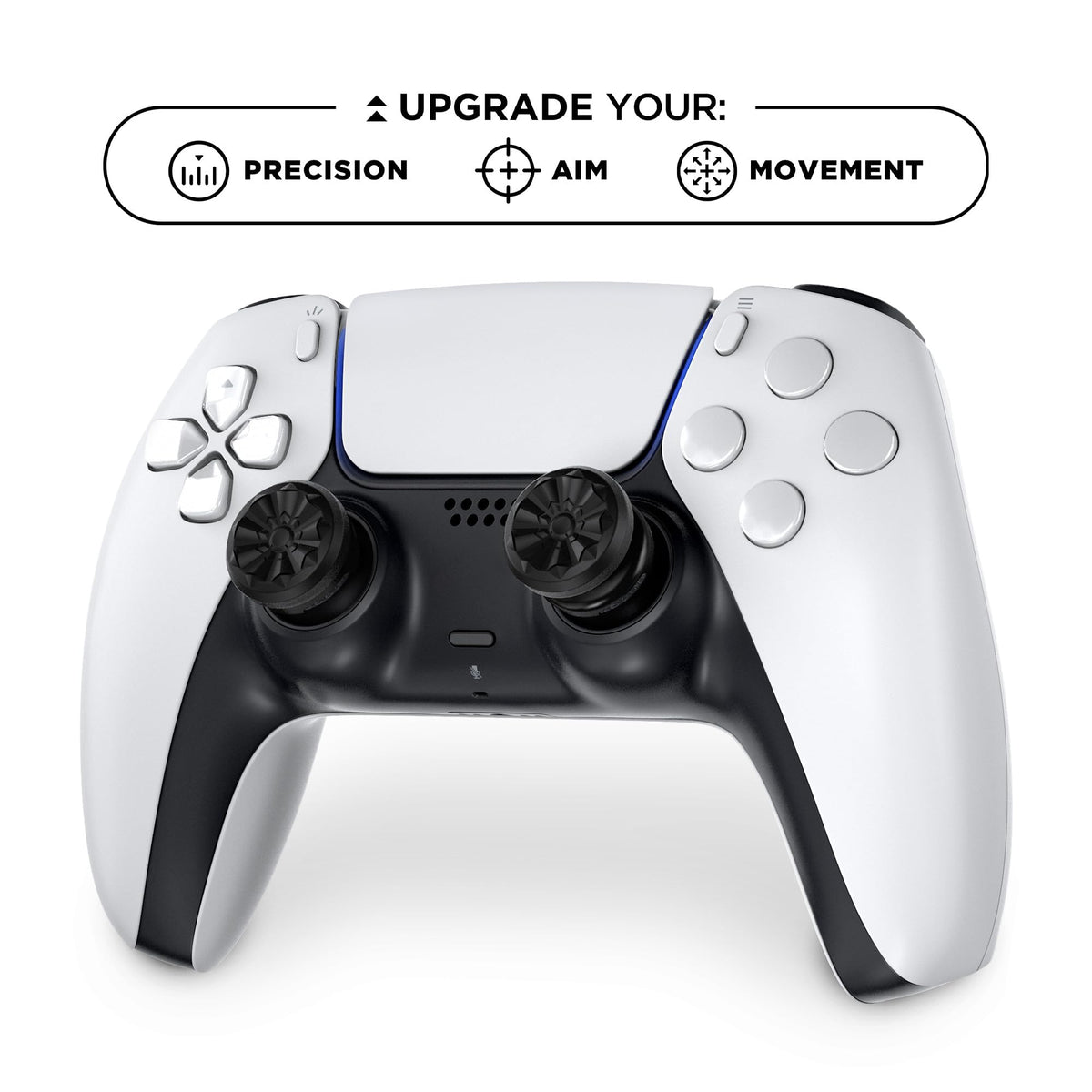 KontrolFreek FPS Freek Galaxy Black | The Original Performance Thumbsticks for PS5 & PS4 Controller | Increased Precision & Grip for FPS Games | 1 High-Rise, 1 Mid-Rise - Black