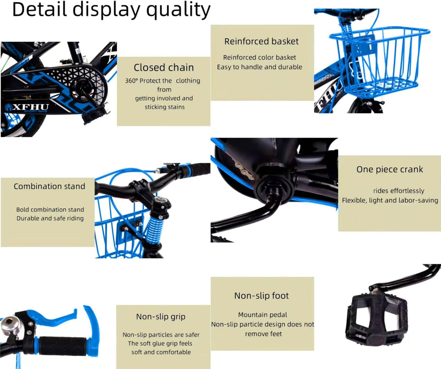 Kids Boys Bike 20" with Stabilisers, Basket, Bell & Water Bottle — Adjustable Seat & Handlebars