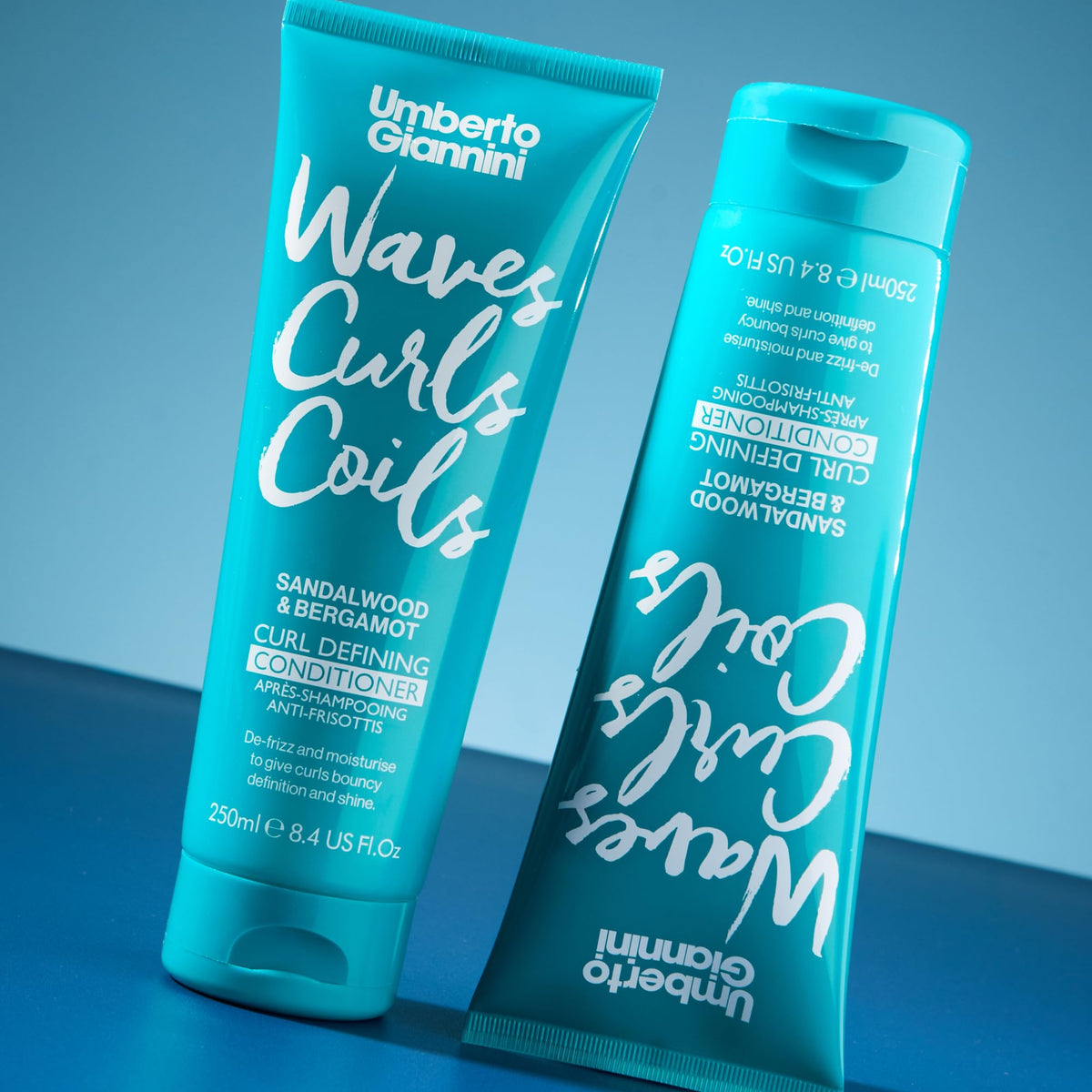 Umberto Giannini Curl Jelly Scrunching Jelly & Creme De Curl Control Cream Duo for Curly or Wavy Hair, Vegan & Cruelty Free, 2 Pack