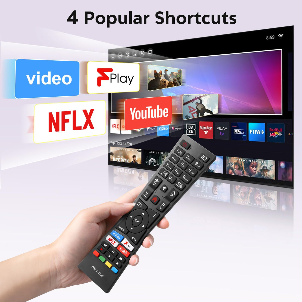 Universal-for-Samsung-Smart-TV-Remote, for Samsung Curved Qled Frame 4K TV