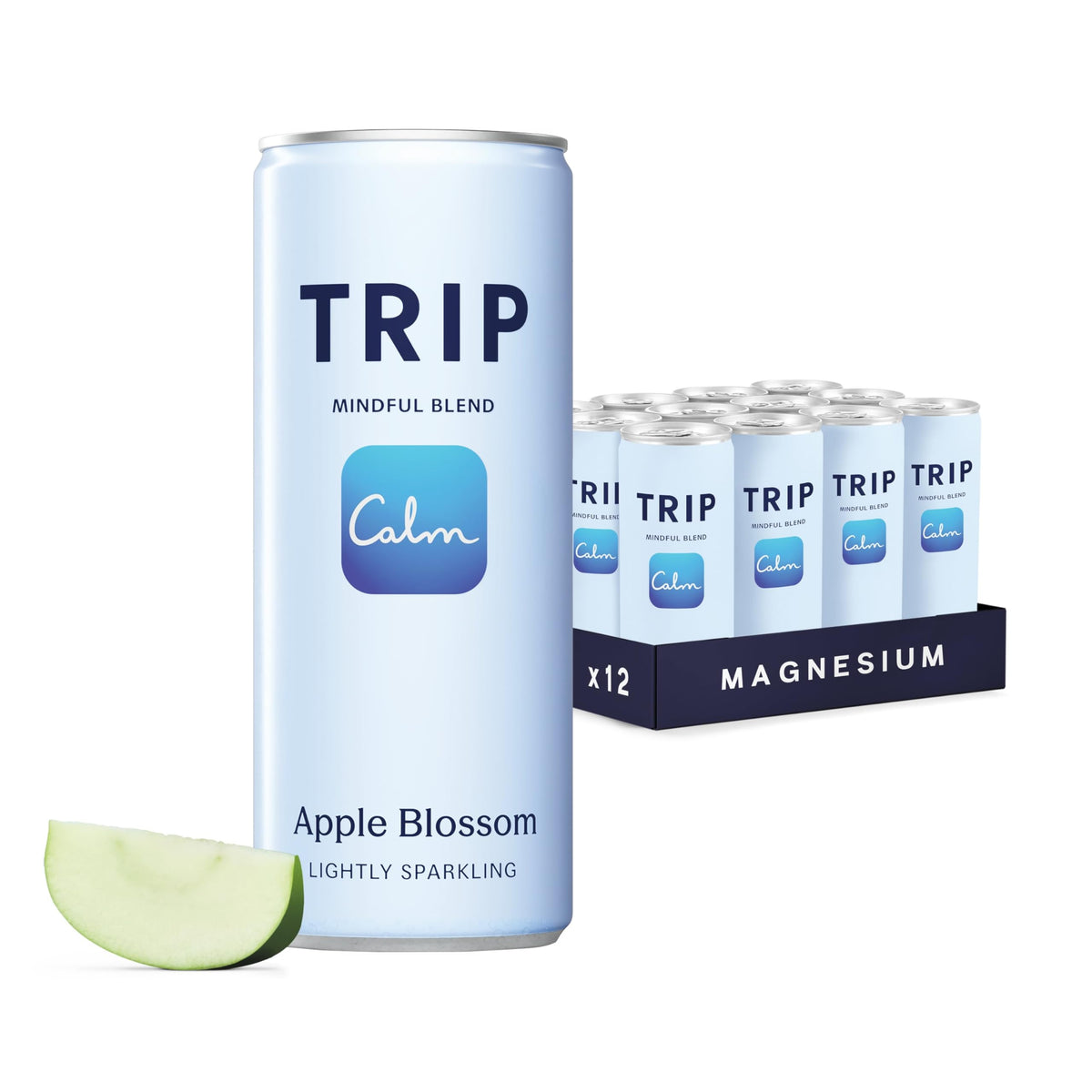 TRIP Cucumber Mint Sparkling drink with 120MG calming Magnesium + Lion’s Mane + Chamomile + Lemon Balm. Low Calorie and Vegan (Pack of 12 x 250ml) - Packaging Might Vary