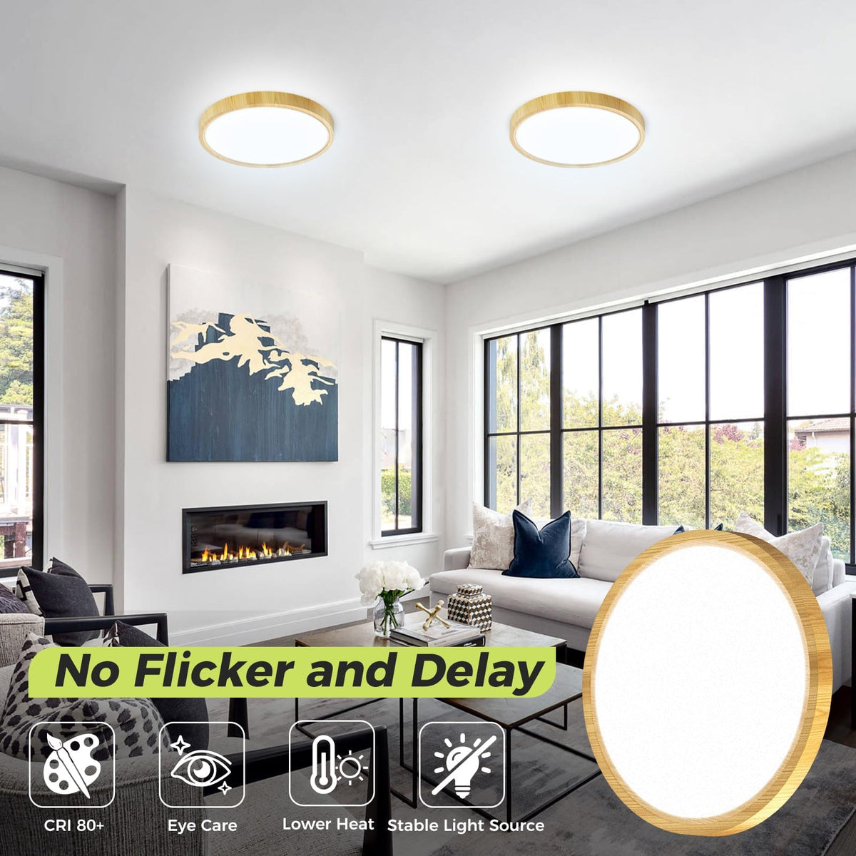 hepside 2 Pack Bathroom Ceiling Light 30cm, 3000K/3500K/4000K/5000K/6500K 5CCT LED Ceiling Lights, 24W, Modern, Waterproof, Round Flush Mount for Bathroom, Kitchen, Bedroom, Hallway