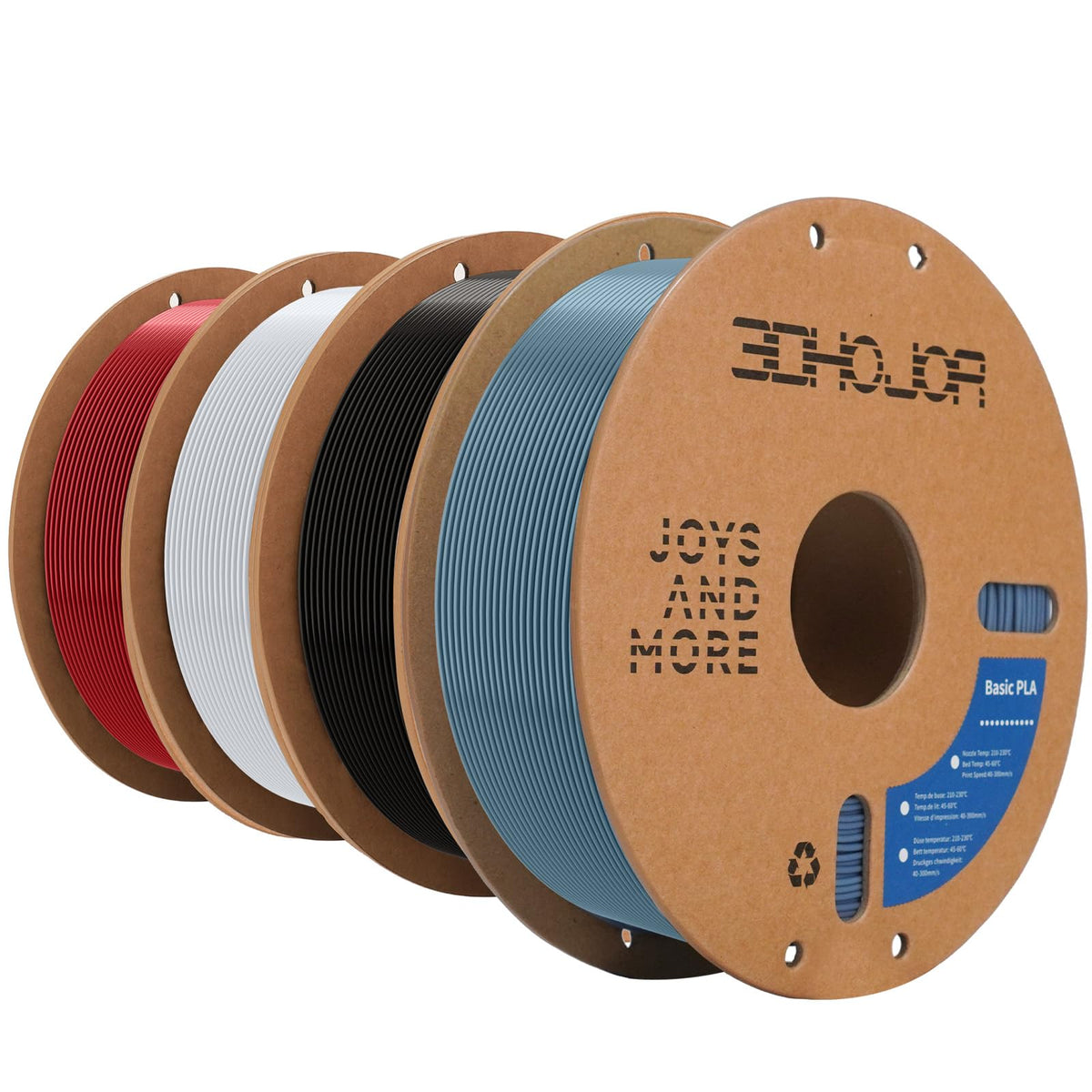 3DHoJor Basic PETG Filament 1.75mm 1kg*2 Bundle for 3D Printers-2Pack Black