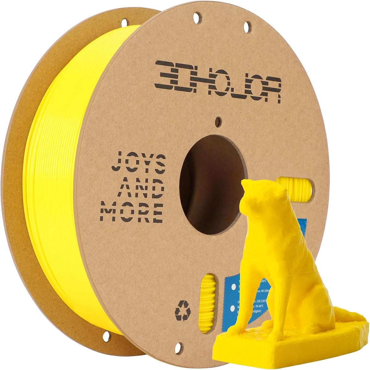 3DHoJor PLA+ PLA Plus Filament 1.75mm 1kg(2.2lbs) for 3D Printers,Yellow