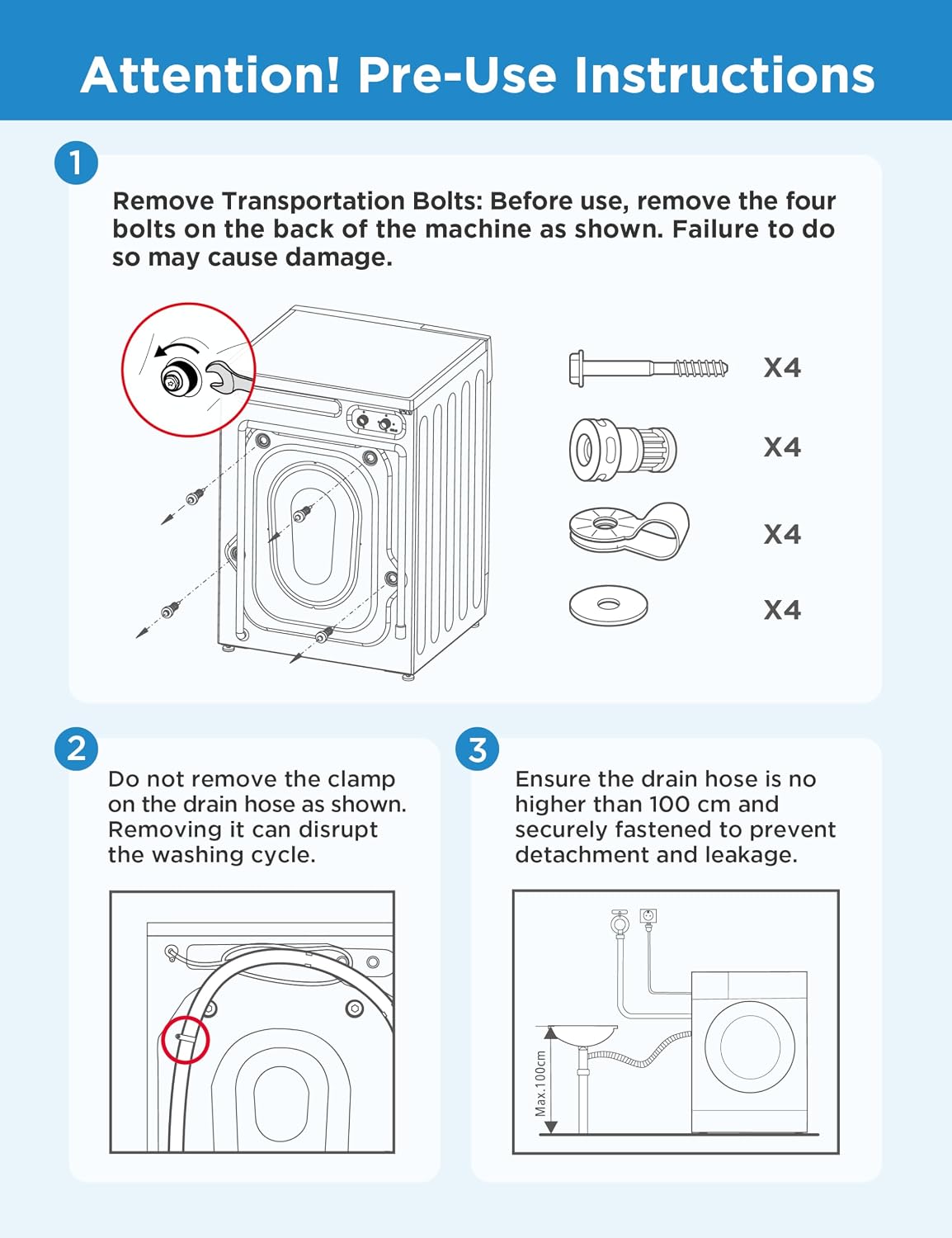 COMFEE' 9kg Washing Machine Energy Class A 1400rpm BLDC Motor Slim White