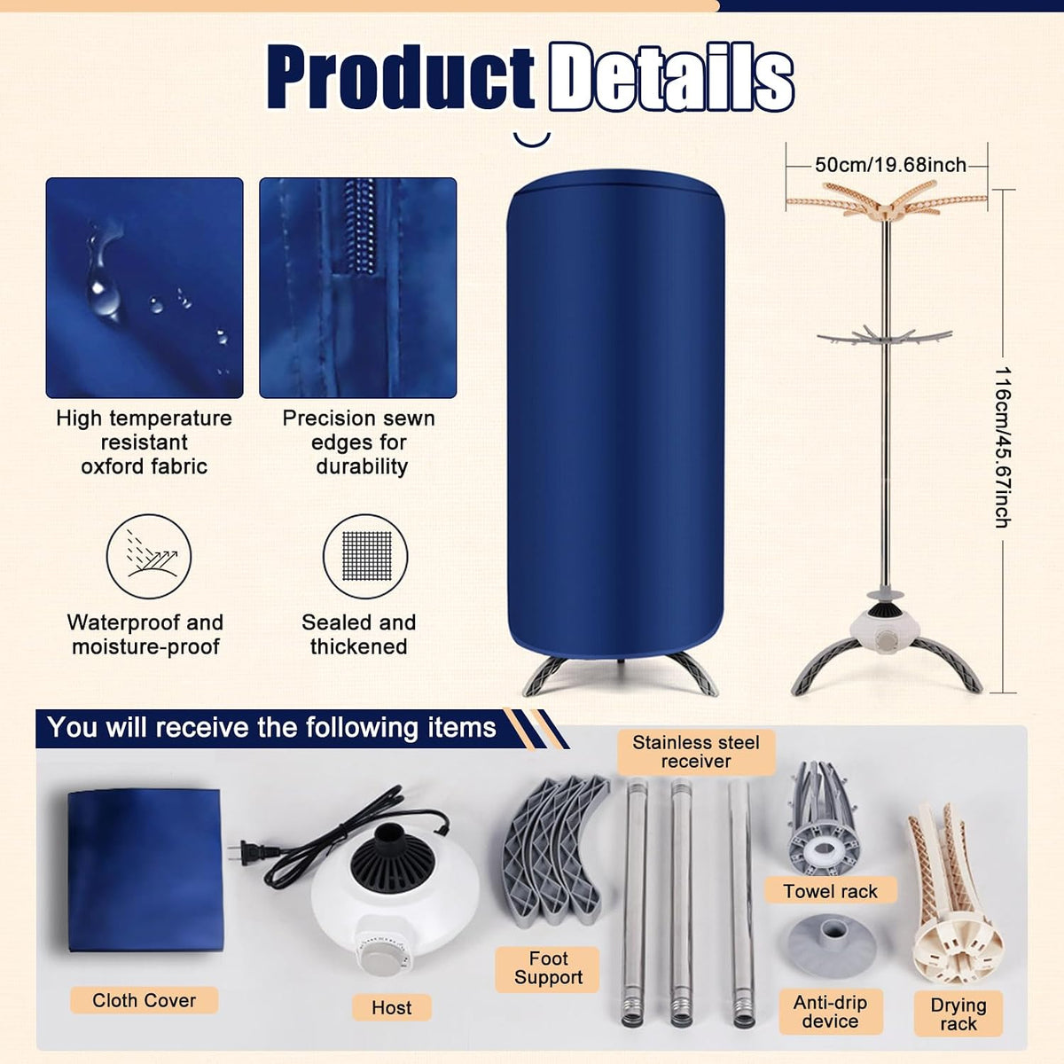 Heated Clothes Airer, 900W Electric Clothes Dryer, 12kg 2-layer Circulates Hot Air Airer Machine for Quick Drying