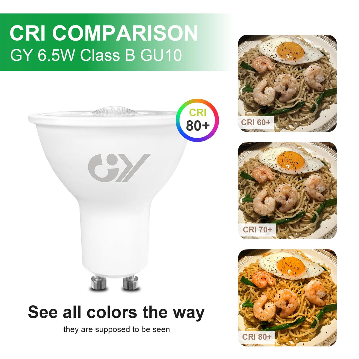 GY GU10 LED Bulbs Warm White 2700K,8W 800lm Energy Saving Light Bulbs,Equivalent to 80W 120° Wide Beam for Ceiling Non-dimmable,Pack of 12