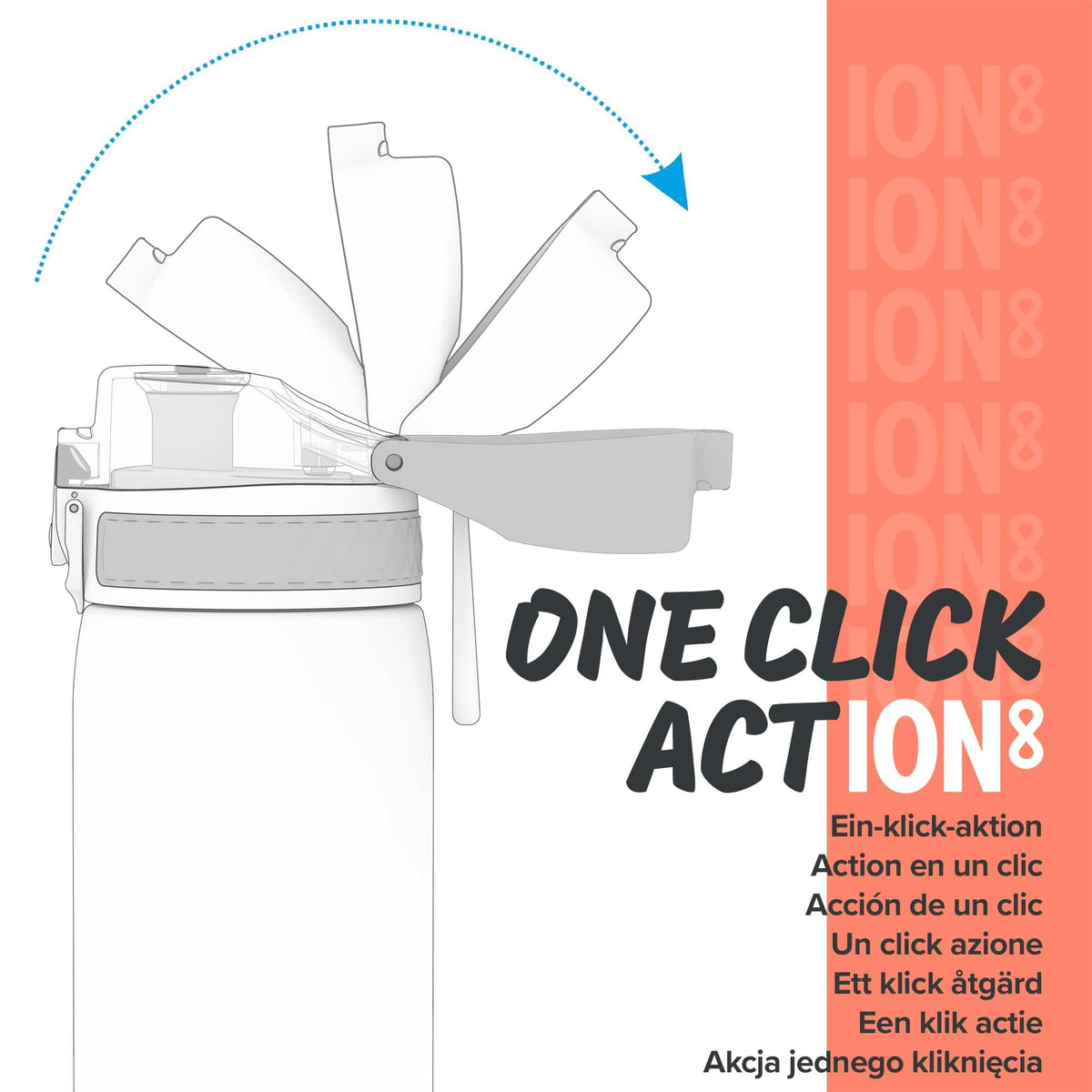ION8 Kids Water Bottle, 350 ml/12 oz, Leak Proof, Easy to Open, Secure Lock, Dishwasher Safe, Carry Handle, Hygienic Flip Cover, Easy Clean, Odour Free, Rose Pink