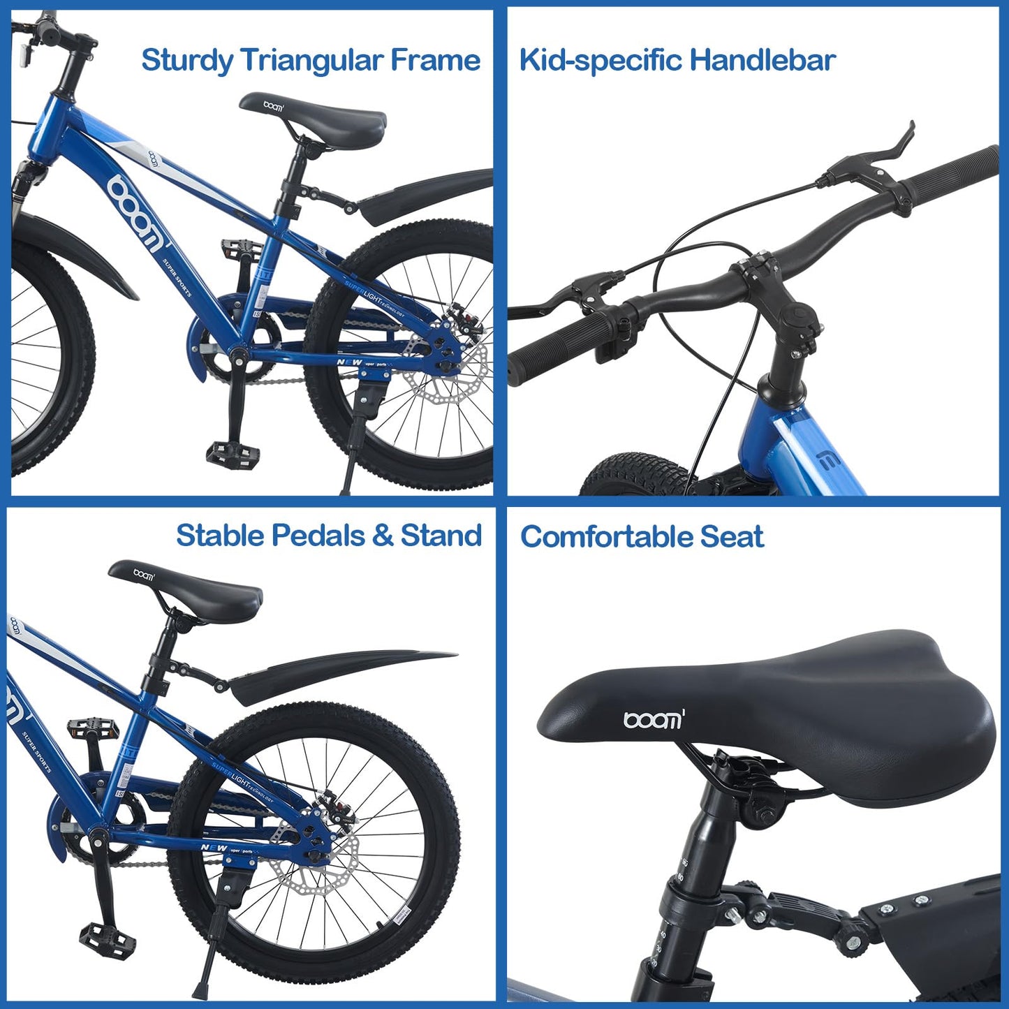 LSBIKE Kids Mountain Bike with Front Suspension & Disc Brakes — 18"/20"/22" | Ages 5-13