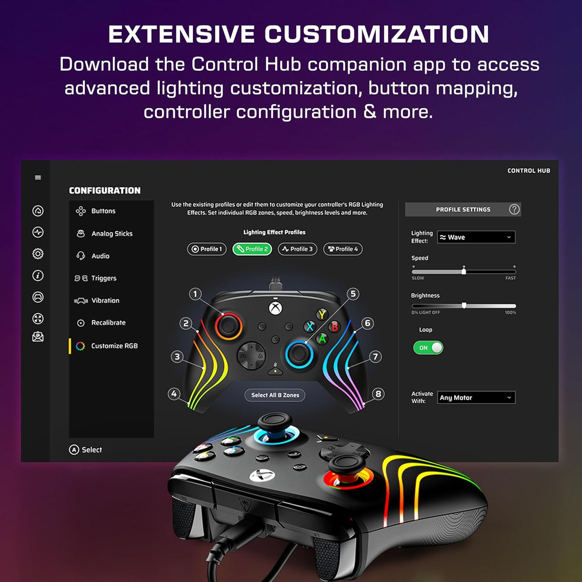 Turtle Beach Afterglow Wave Wired RGB Gaming Controller for XBOX & PC