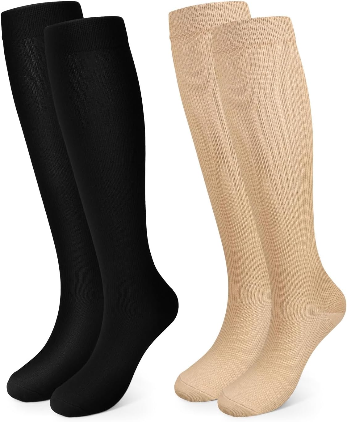 Compression Socks, (2/4/6/7 Pairs) for Men & Women 15-20 mmHg is Best for Athletics, Running, Flight Travel, Support