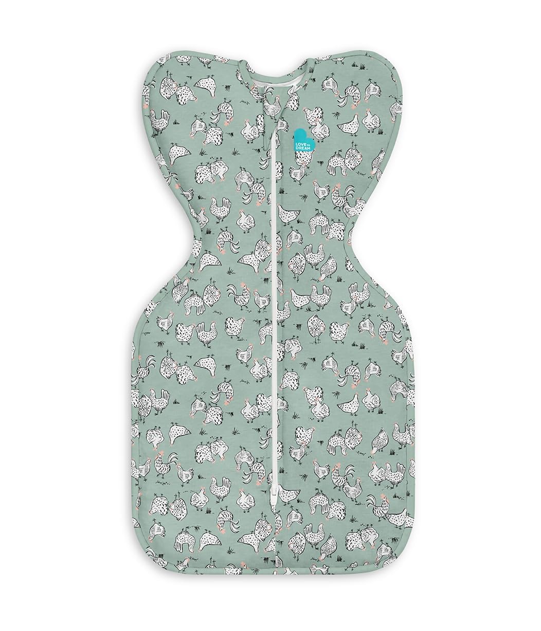 Love To Dream™ Swaddle UP™, Newborn 2.2-3.8 kg - Grey, Snug Fit, Supports Healthy Sleep Routine, 1.0 Tog - Ideal for 20-24°C Temperatures, Machine Washable Cotton & Double Zip for Easy Nappy Changes