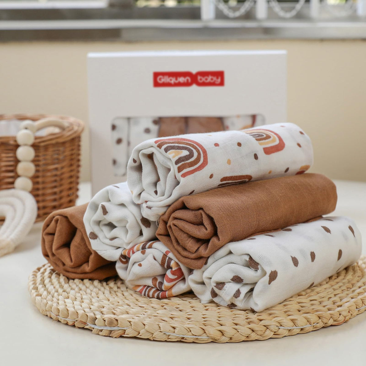 GLLQUEN BABY Muslin Squares Cloth for Baby 6pack 70cm x 70cm