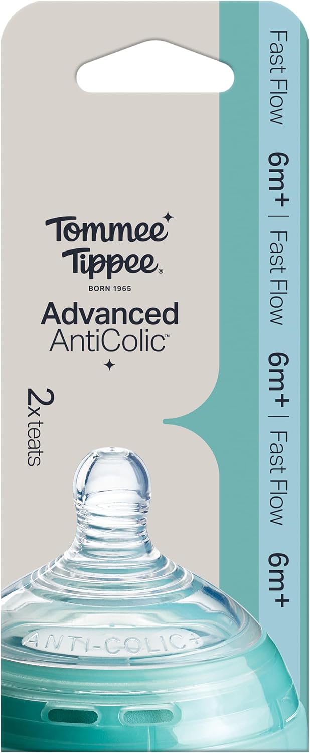 Tommee Tippee Advanced Anti-Colic Baby Bottle Teats Fast Flow 6m+