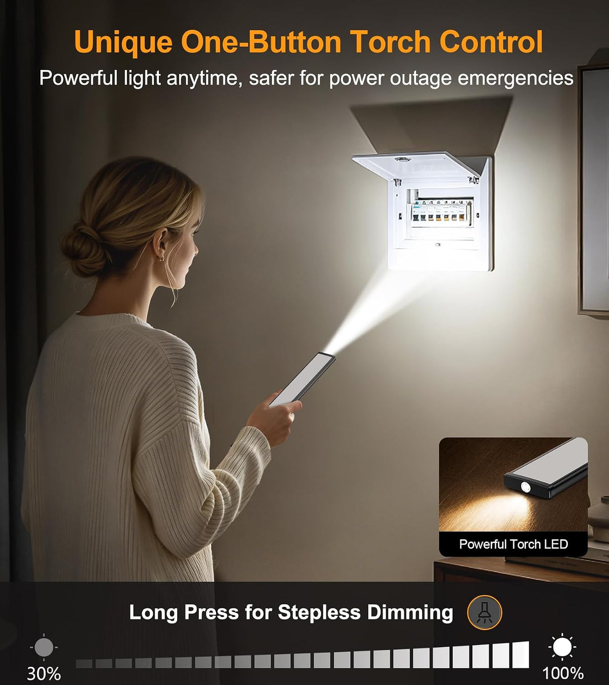 Gritin 2026 Gen 2 Under Cabinet Kitchen Lights Rechargeable with Torch Mode
