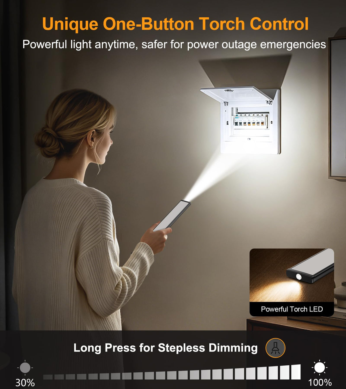 Gritin 2026 Gen 2 Under Cabinet Kitchen Lights Rechargeable with Torch Mode