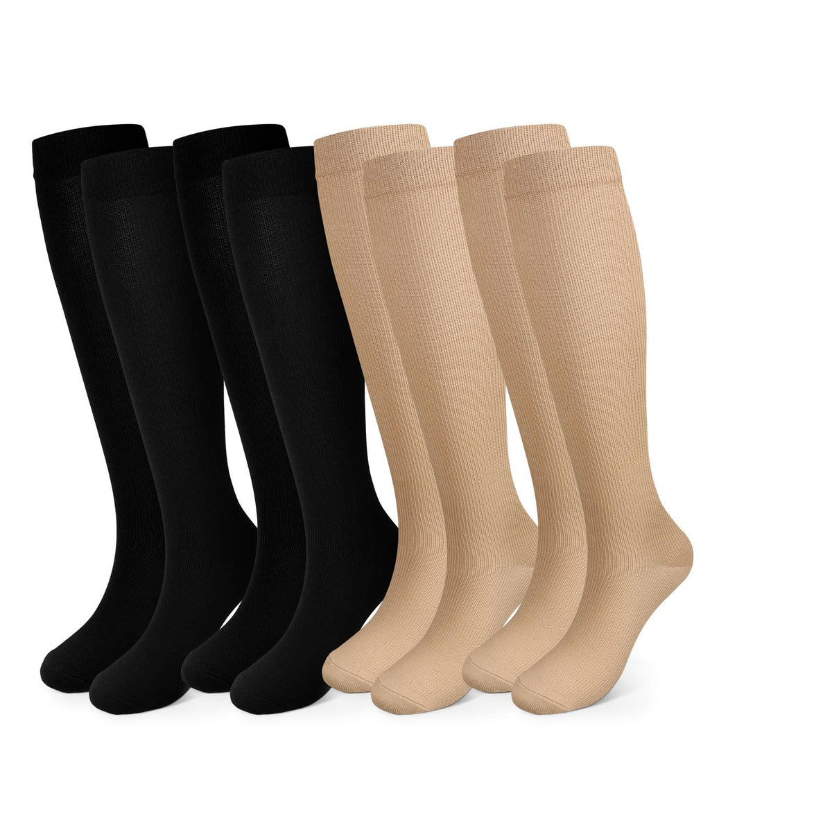 Compression Socks, (2/4/6/7 Pairs) for Men & Women 15-20 mmHg is Best for Athletics, Running, Flight Travel, Support