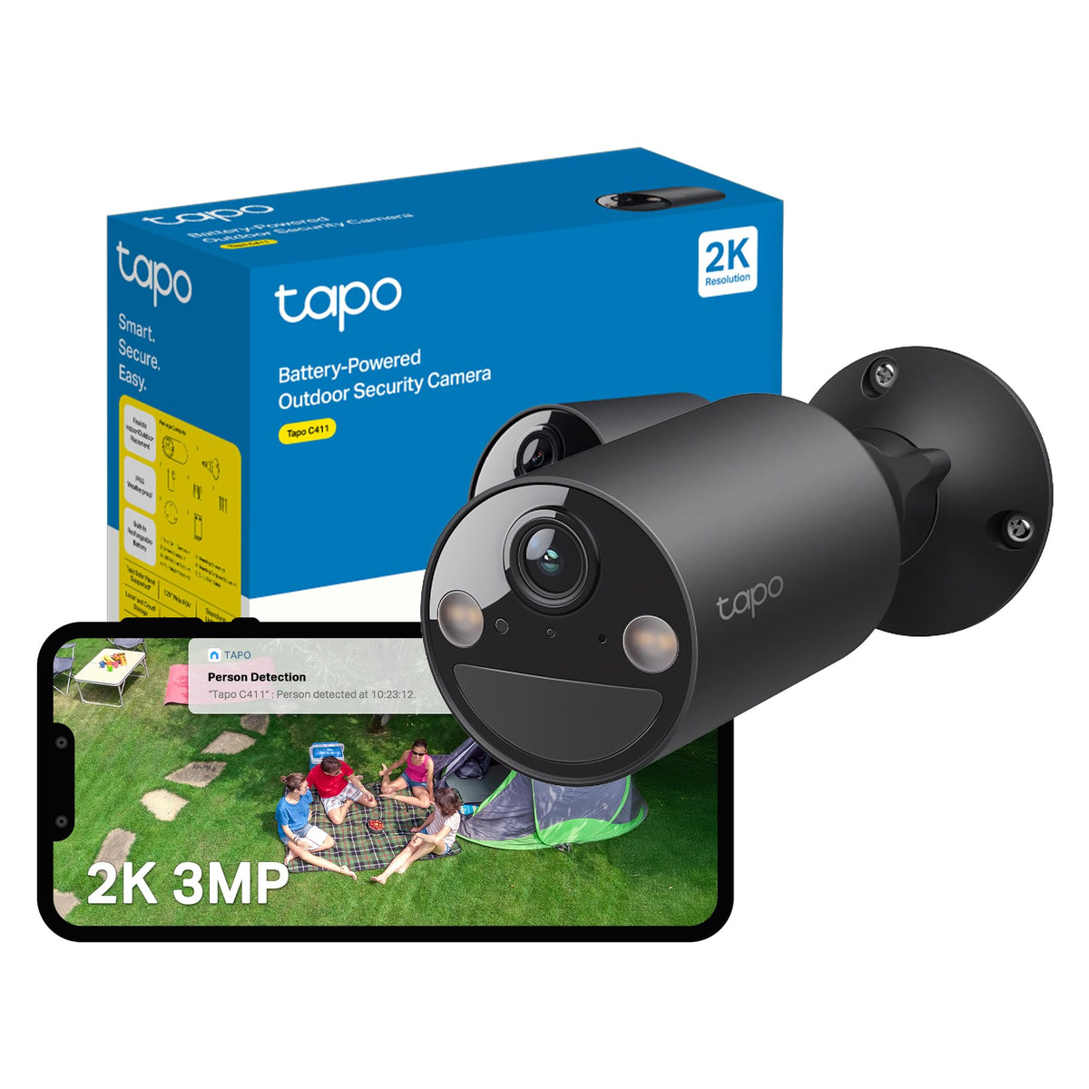 Tapo 2K QHD Wireless Indoor/Outdoor Smart Security Camera