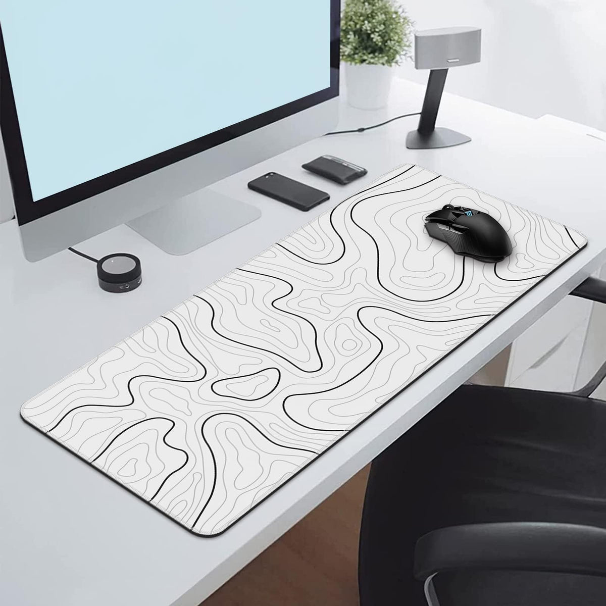 Rcege Large Gaming Mouse Pad Extended Desk Mat with Non Slip Stitched Edge