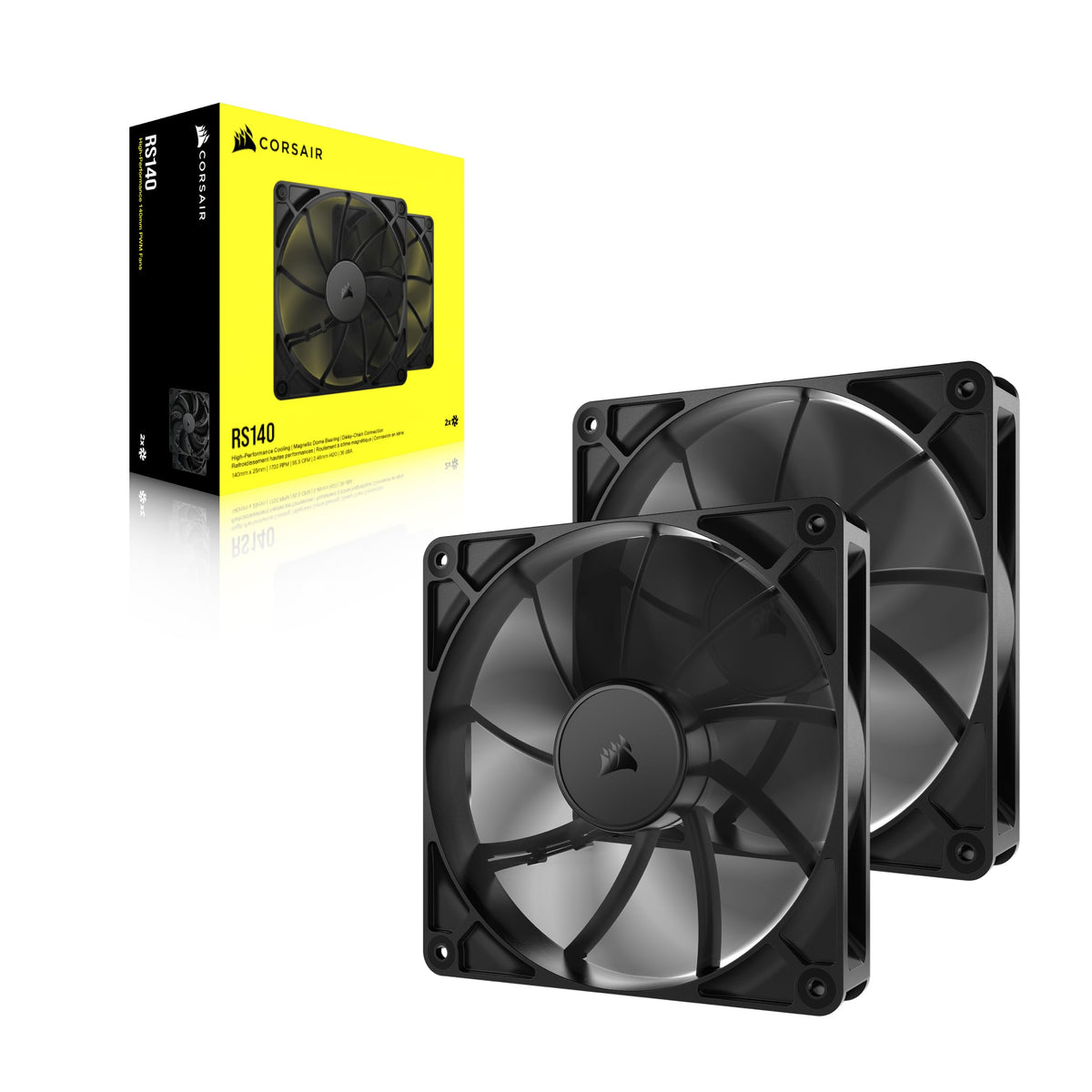 CORSAIR RS120 ARGB 120mm PWM Fans – Daisy-Chain Connection – Low-Noise – Magnetic Dome Bearing – Triple Pack – White