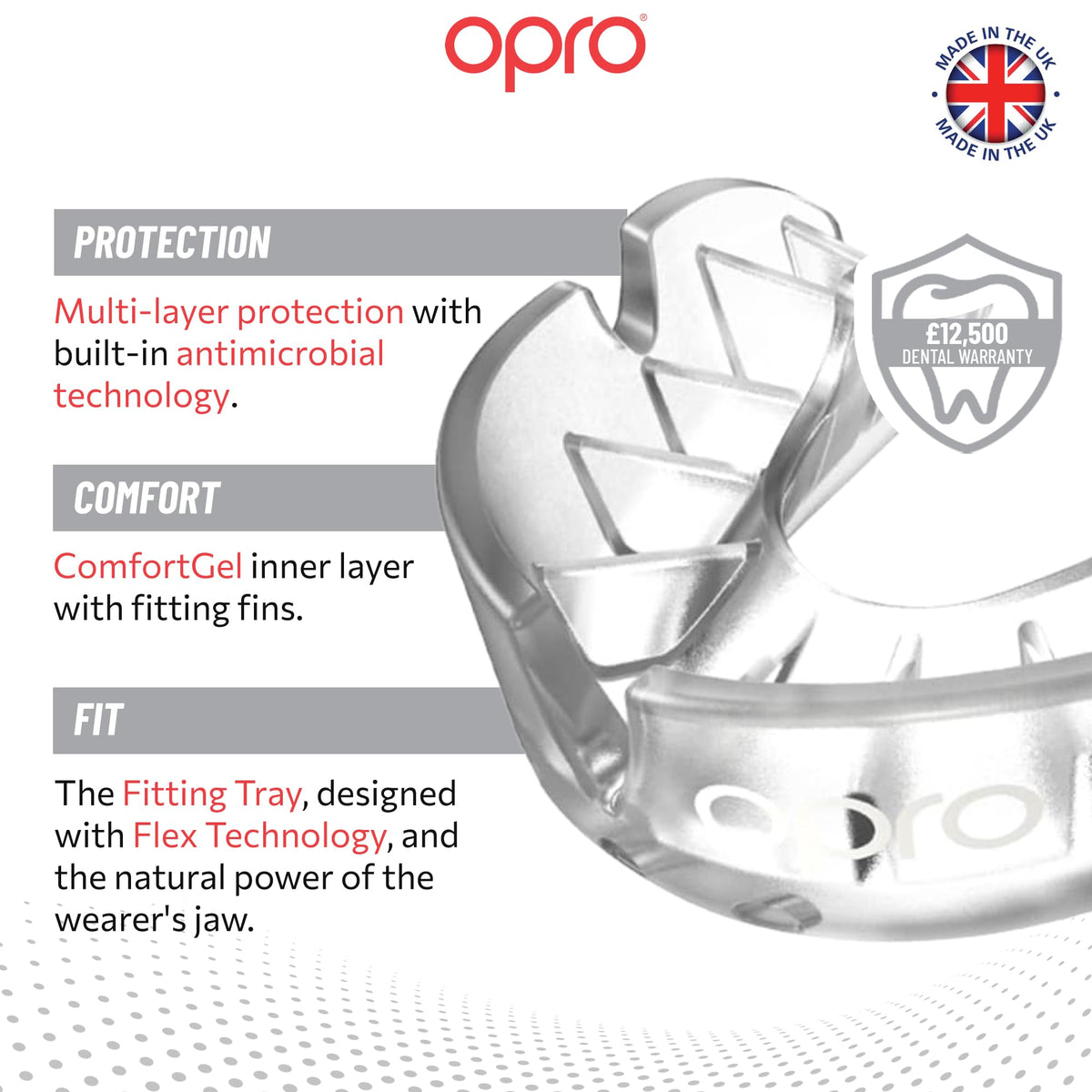 OPRO Silver Level Mouthguard Essential Fit – Gum Shield Adult and Kids – OPRO Mouth Guard Boxing and MMA, Easy Self-Fit Gum Shield Rugby and Hockey – Superior Protection with Dental Warranty
