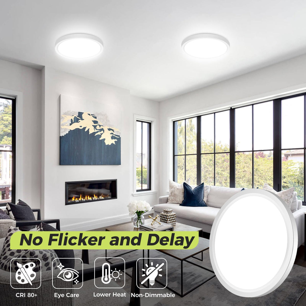 hepside 2 Pack Bathroom Ceiling Light 30cm, 3000K/3500K/4000K/5000K/6500K 5CCT LED Ceiling Lights, 24W, Modern, Waterproof, Round Flush Mount for Bathroom, Kitchen, Bedroom, Hallway