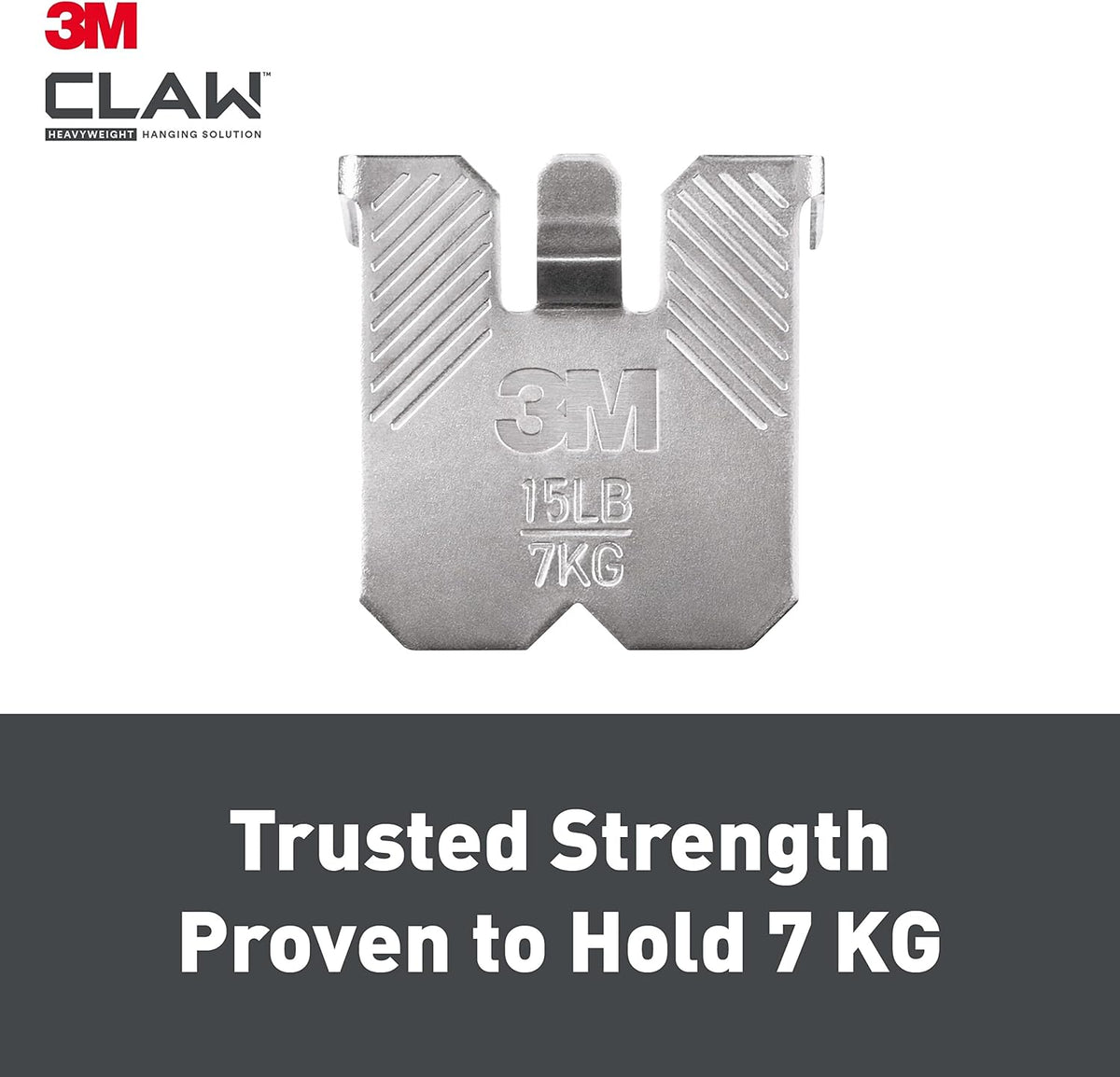 3M Claw Plasterboard Picture Hanging Wall Hooks For Hanging Home Décor, 4 Hangers, Holds up to 7 kg - Ideal for Heavyweight Items