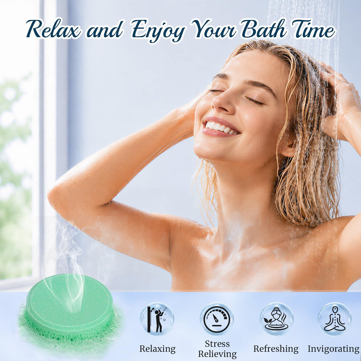 Linkax Shower Steamers Aromatherapy 8 Pcs, Christmas Gift for Women Purple