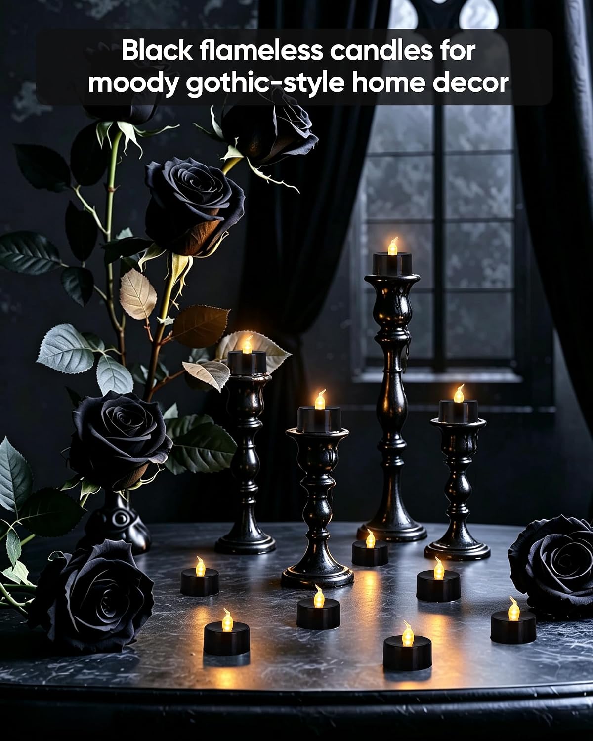 Homemory Led Battery Operated Tea Lights, Fake Electric Flickering Candles