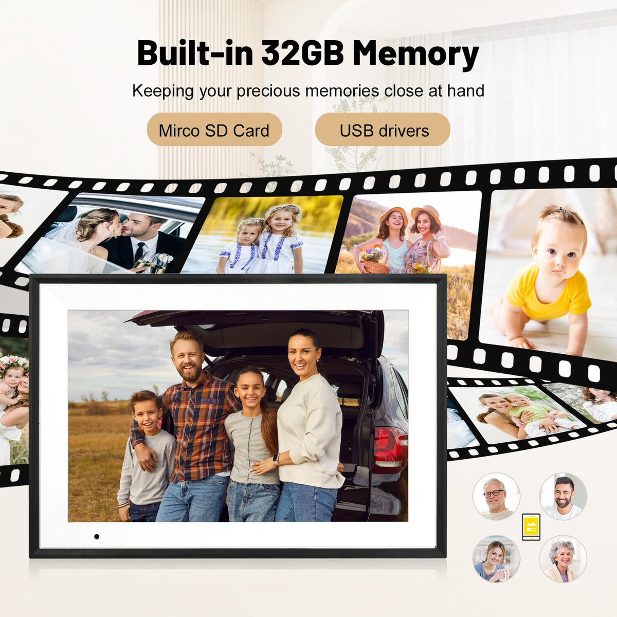 AiMOR Digital Photo Frame 10.1 Inch Large Digital Picture Frame with 1280X800 IPS Full HD Touch Screen, humblestead 32 GB WiFi Smart Frame Share Photos and Videos Instantly from Anywhere via AiMOR