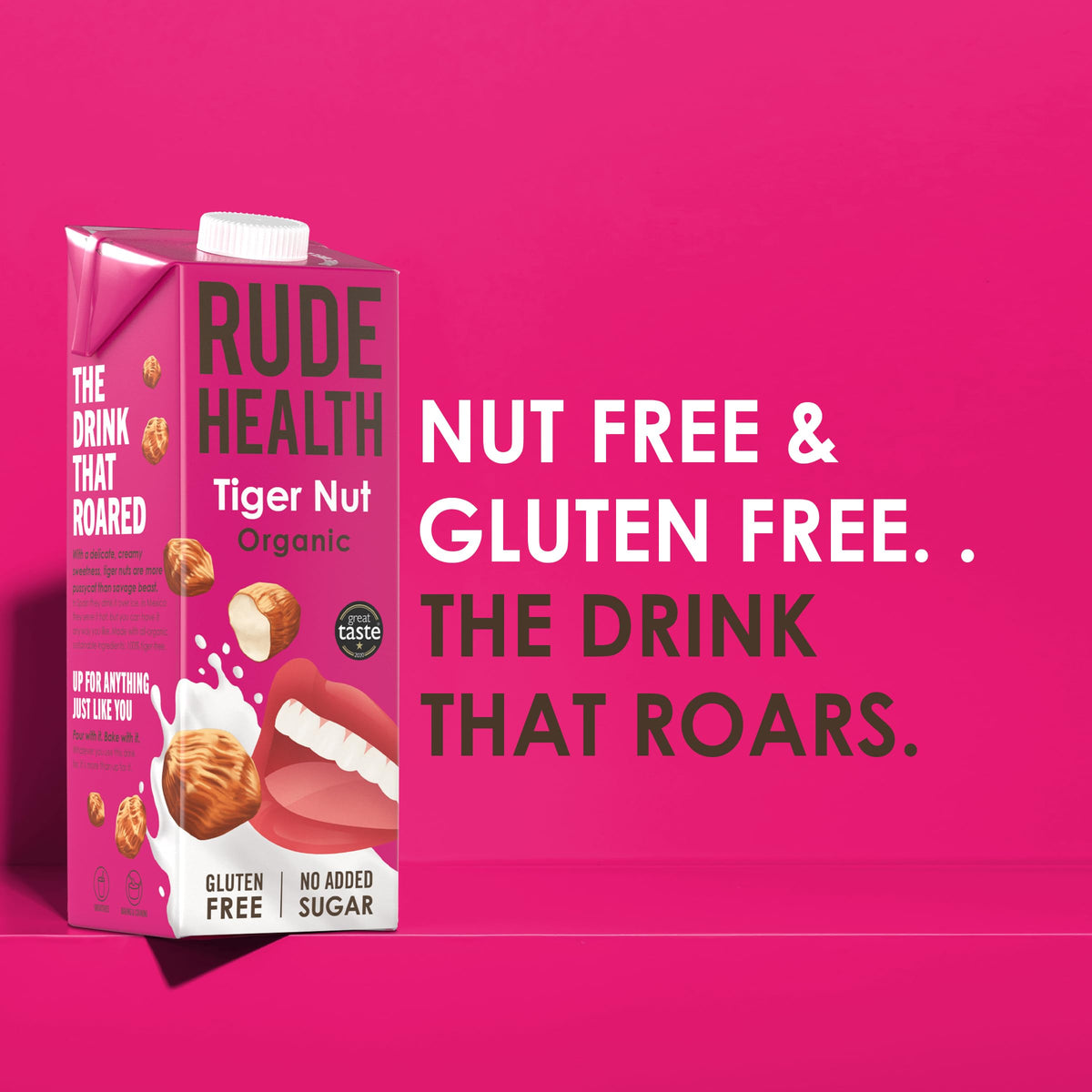 Rude Health 6 x 1 Litre Organic Oat Dairy-Alt Milk, 100% Natural Organic Drink, Lactose Free, Dairy Free & Gluten-Free, No Added Sugar, Award-Winning, Healthy & Vegan, 100% Recyclable Packaging