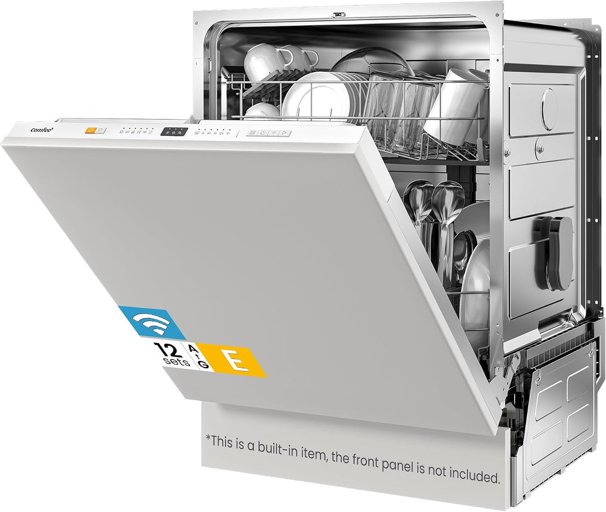 COMFEE' Fully Integrated Dishwasher, 12 Place Settings, 60cm
