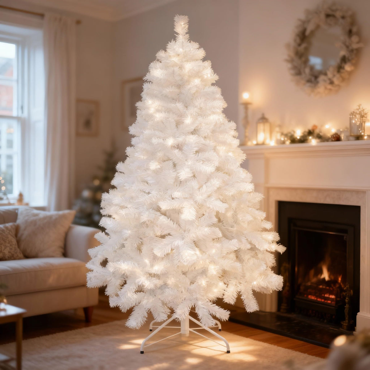SHATCHI 6ft/1.8m Alaskan Pine Green Artificial Christmas Tree Bushy 550 Tips Xmas Home Decorationations Decorations