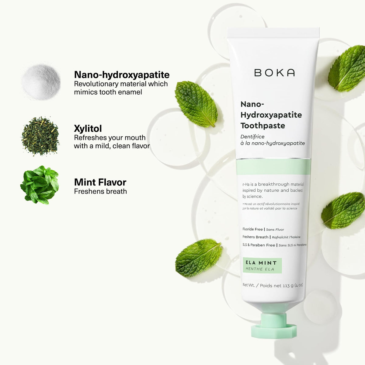 Boka Toothpaste - Fluoride Free Toothpaste, Nano Hydroxyapatite Toothpaste
