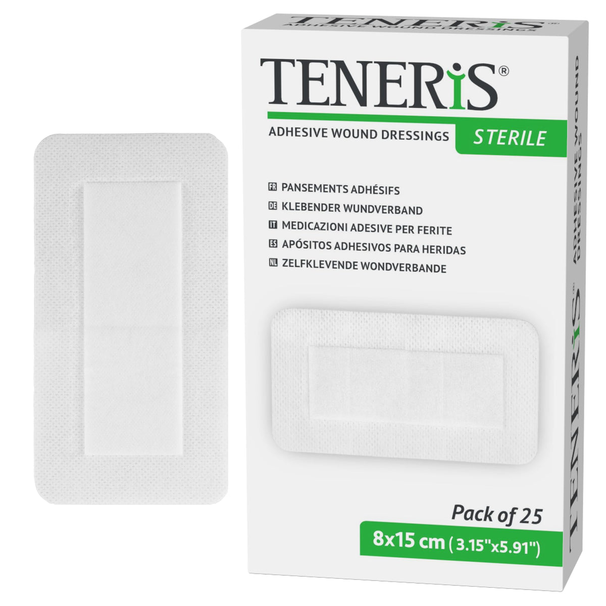 Sterile Adhesive Wound Dressings – Pack of 30 Assorted Sizes (6×7, 8×10, 8×15) – Individually Wrapped, Breathable Surgical Plasters for Post-Operative Wound Care & Medical Device Fixation