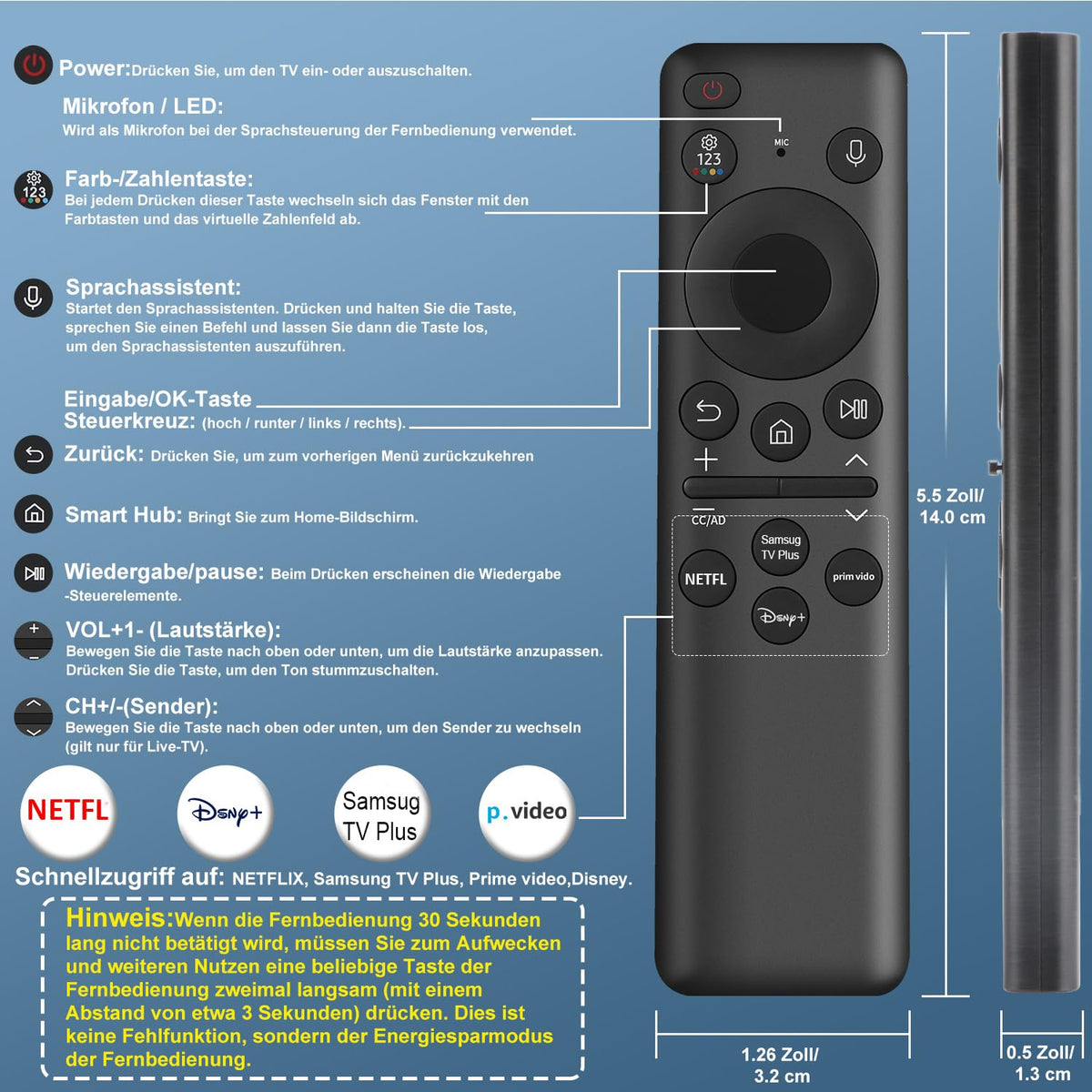 for-LG-Magic-Remote, Gvirtue Solar Voice Remote Control for-LG-Smart TV