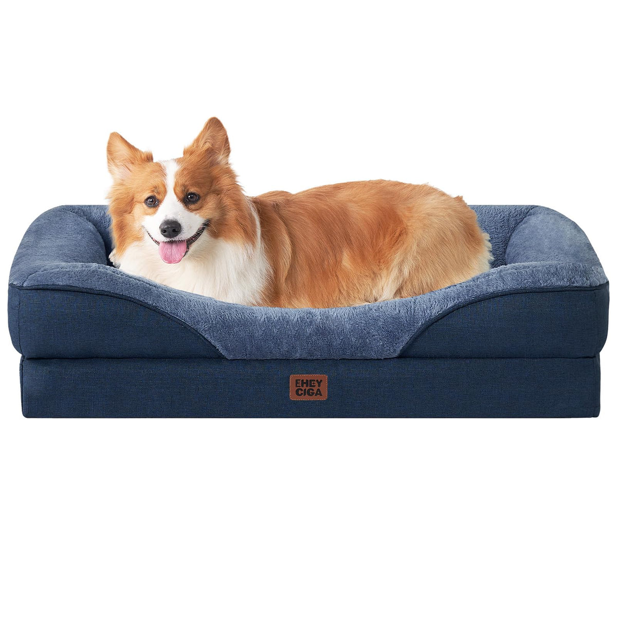EHEYCIGA Memory Foam Orthopedic Dog Beds Large, 91x68x17cm, Dark Grey