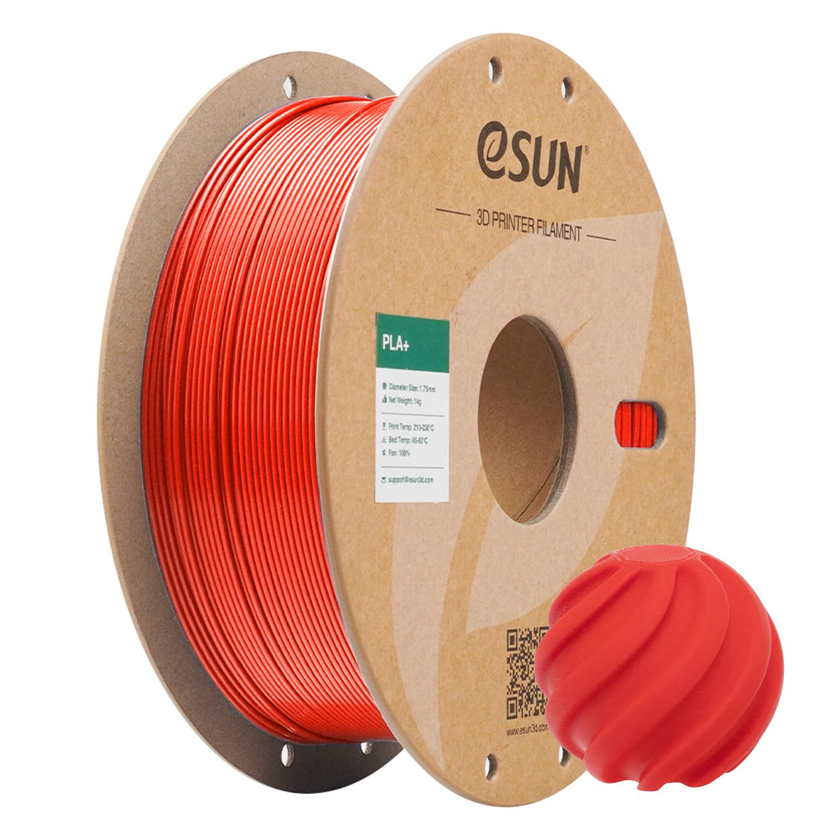 eSUN PLA+ 3D Printing Filament 1KG(2.2lbs), Enhanced Toughness, Cold White