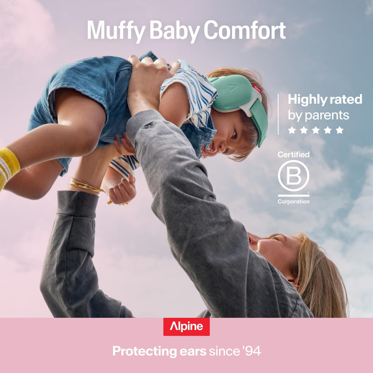 Alpine Muffy Baby Comfort Ear Defenders, Adjustable up to 48 months, Green