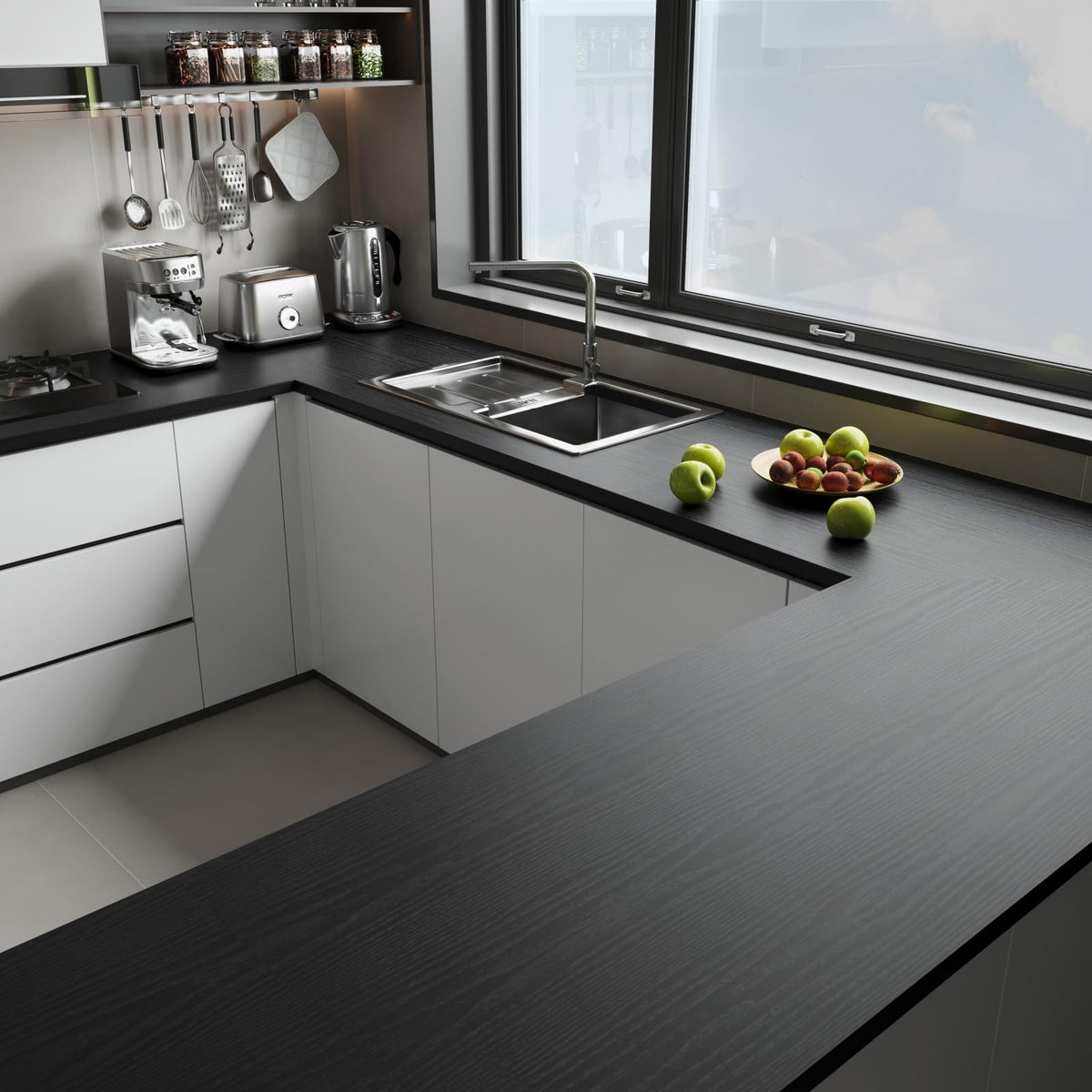 Abyssaly White Wood Effect Sticky Back Plastic for Furniture & Walls